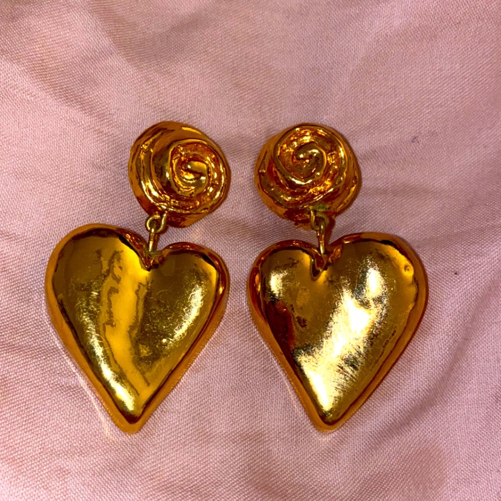 Vintage Christian Lacroix Heart Earrings